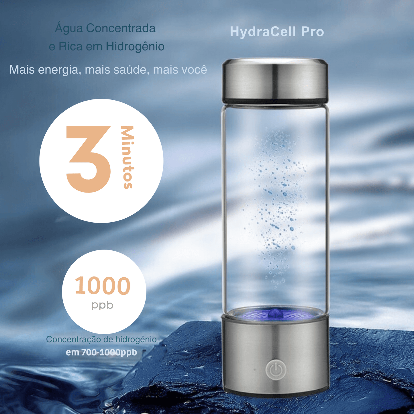 Garrafa: HydraCell Pro – Seu novo ritual de saúde e vitalidade!